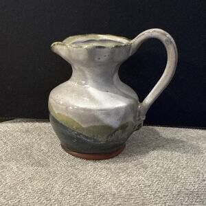 Vintage Mini Stoneware Pitcher 2.5” Hand Thrown Studio Pottery Rustic Glaze